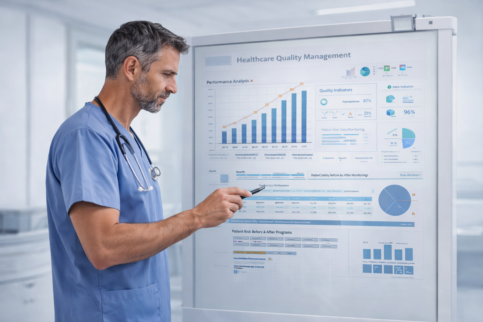 Doctor with dashboard